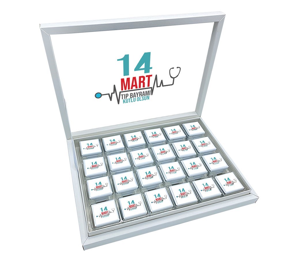 Tıp Bayramı Hediyesi Madlen Çikolata Büyük Sunum Kutulu (48 Adet)