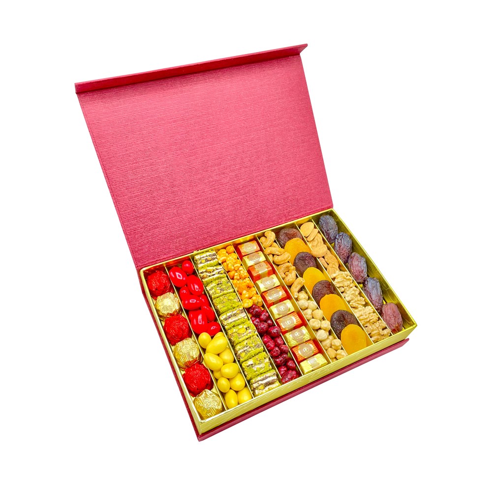 Yılbaşına Hediyesi Premium Karışım Bordo Kutu