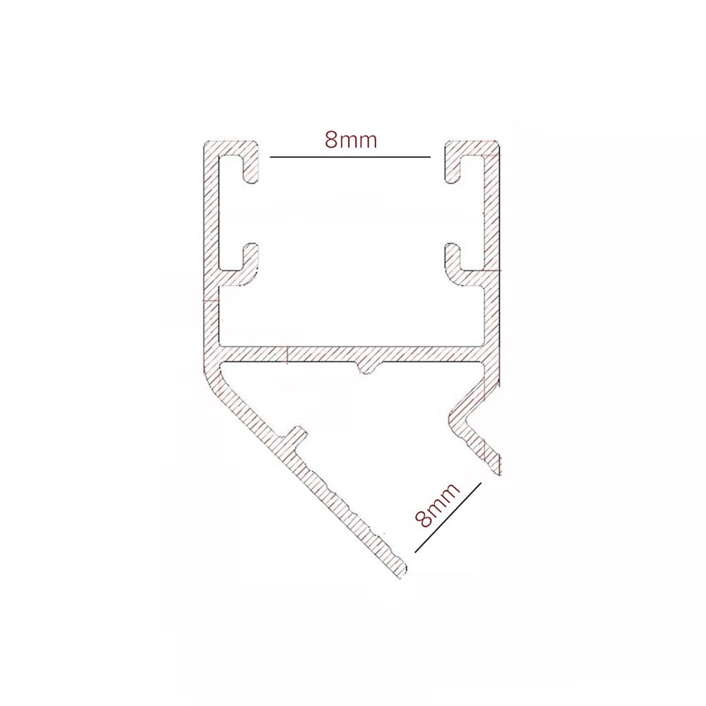 Alüminyum Cam Balkon Fitili - 135 DERECE( 8 mm ) KIL FİTİLLİ