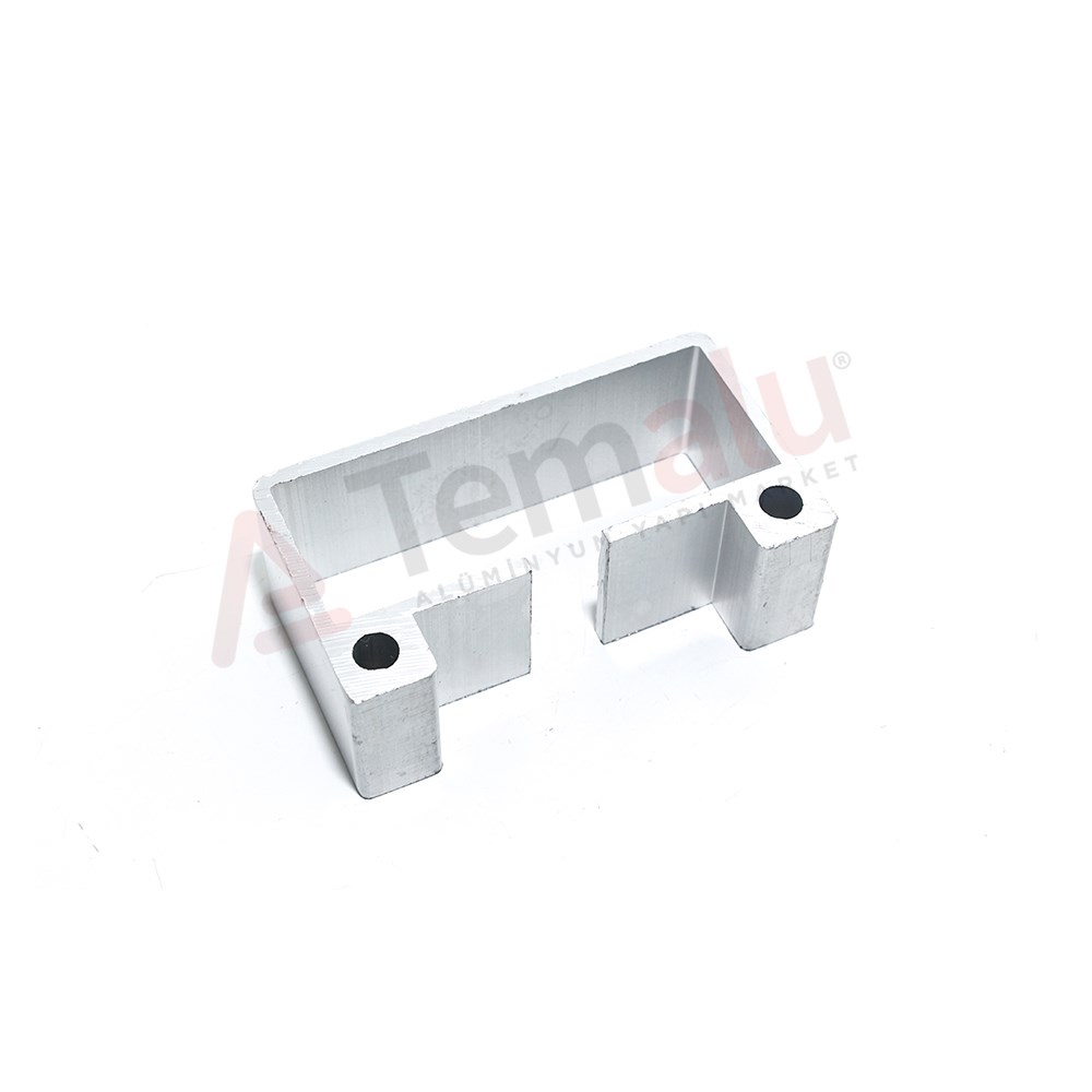 Kare Duvar Flanşı Dıştan Vidalı Ortadan Cam Kanallı 