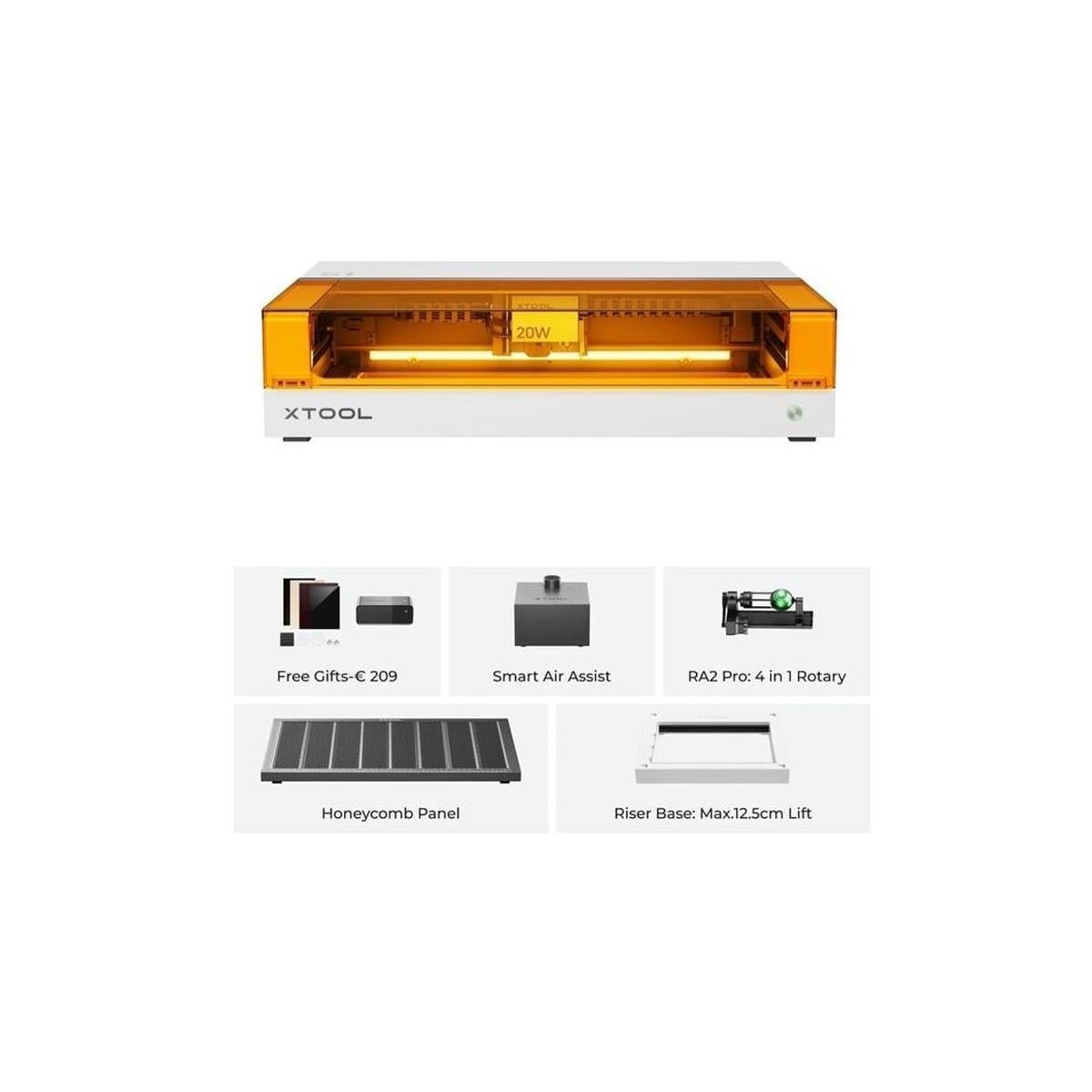 XTOOL S1 20W Deluxe Paket Lazer Makinesi- Beyaz