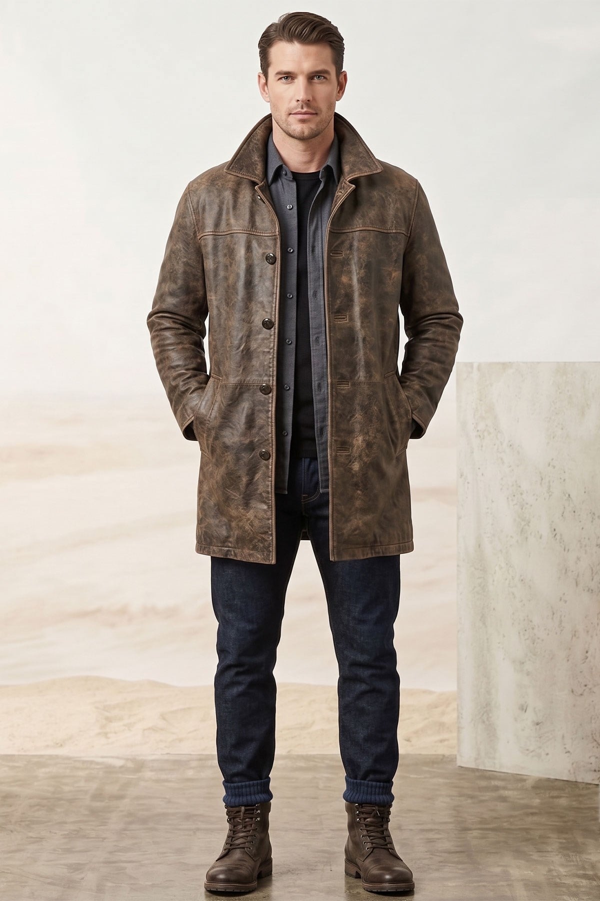 Dean Winchester Hakiki Deri Erkek Ceket Kaban