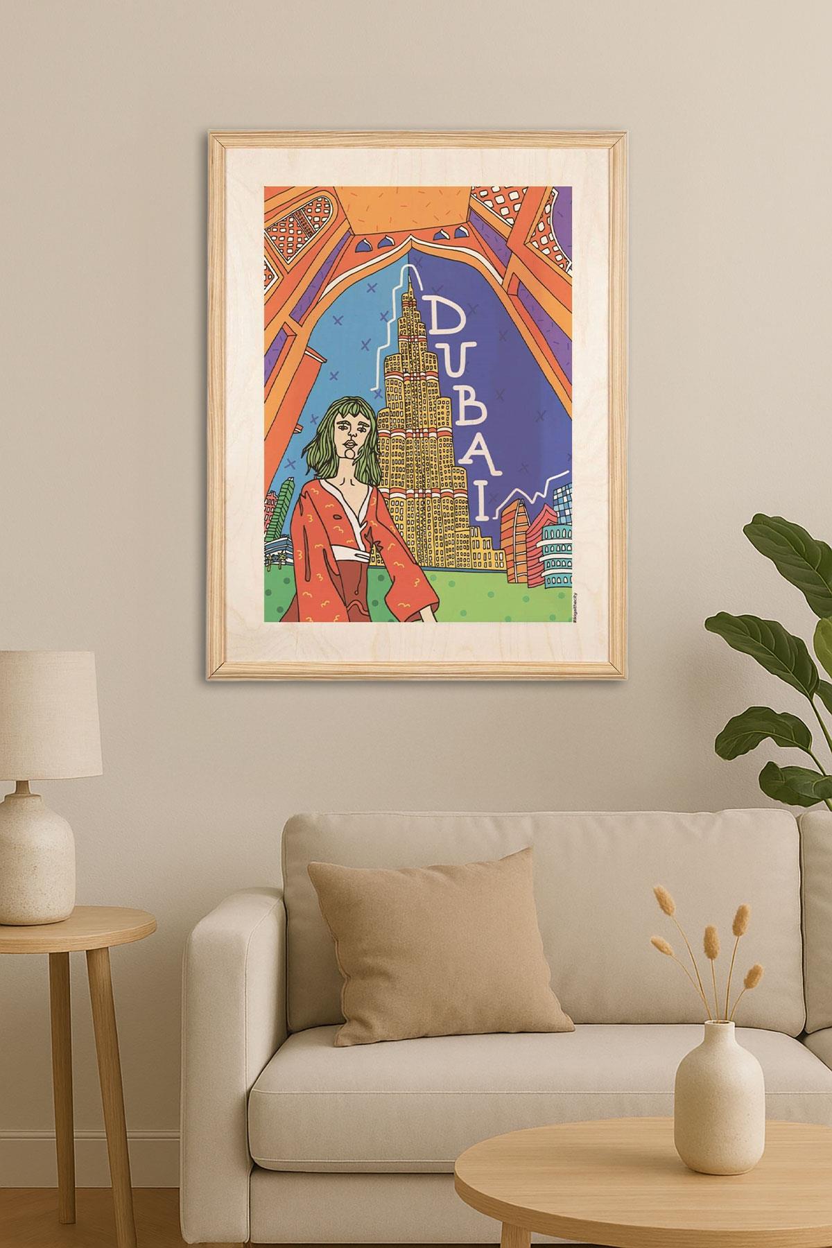 İkigai Dubai Ahşap Tablo