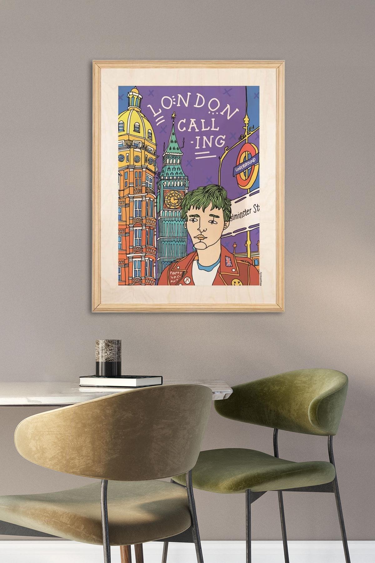 İkigai London Erkek Ahşap Tablo