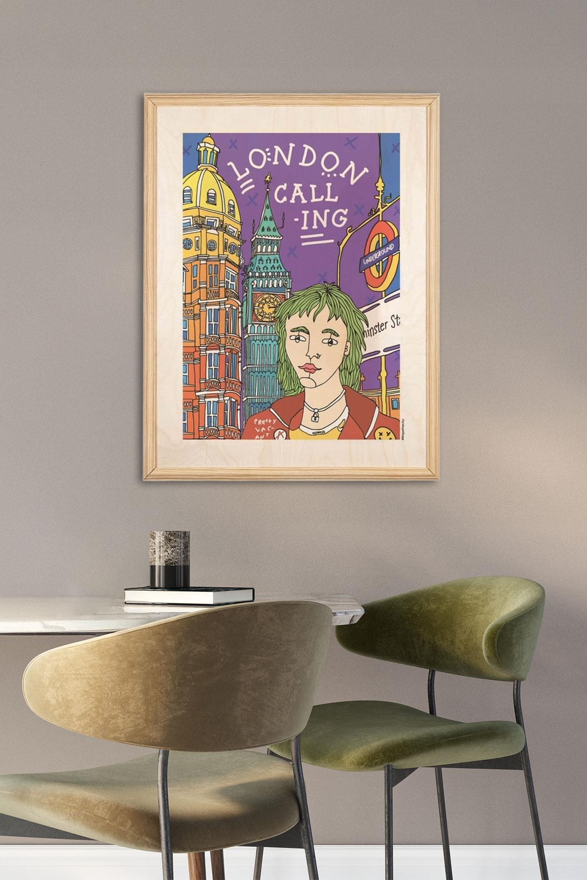 İkigai London Kadın Ahşap Tablo