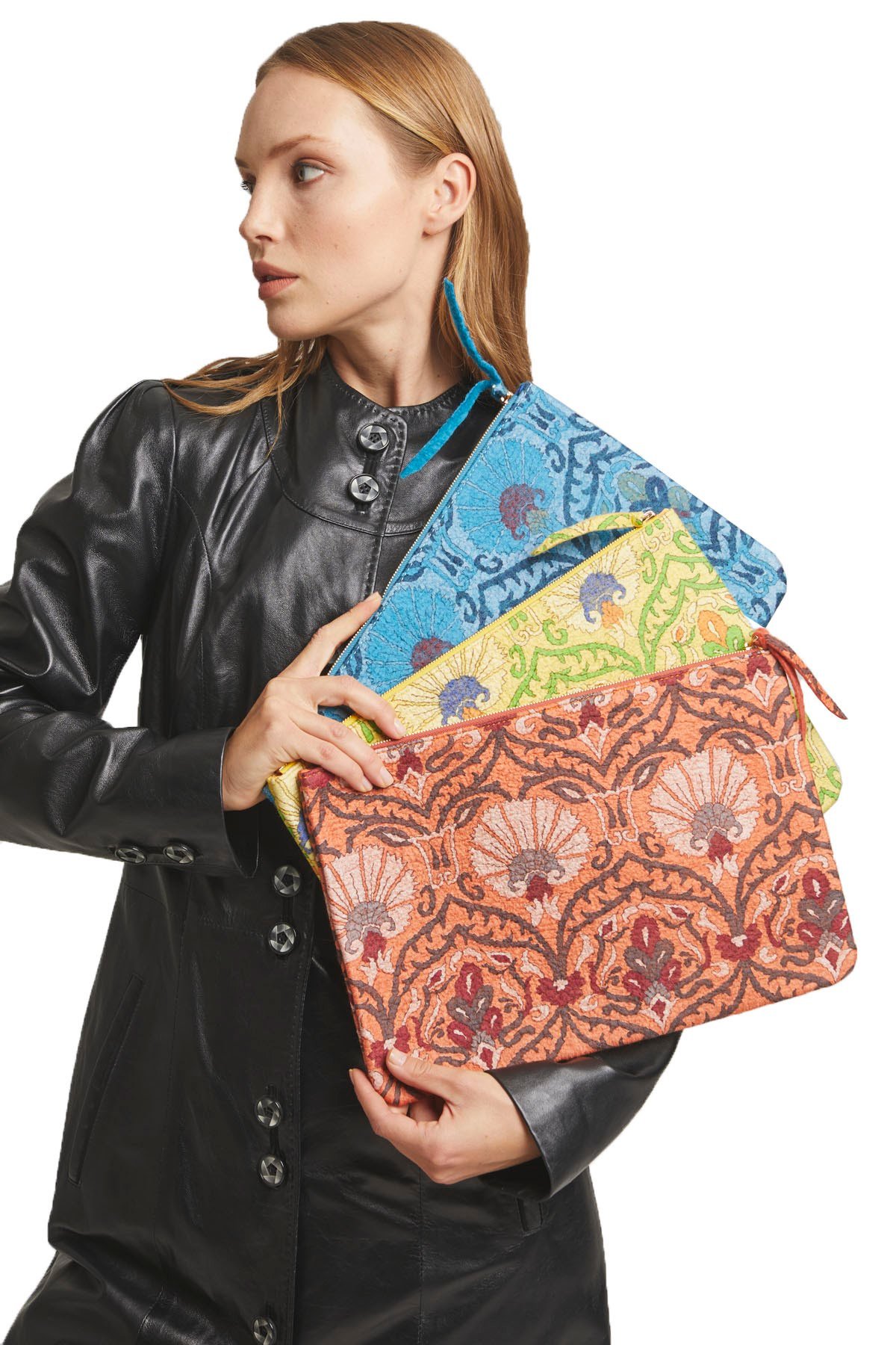 Turkuaz Büyük Boy Keçe El Çantası