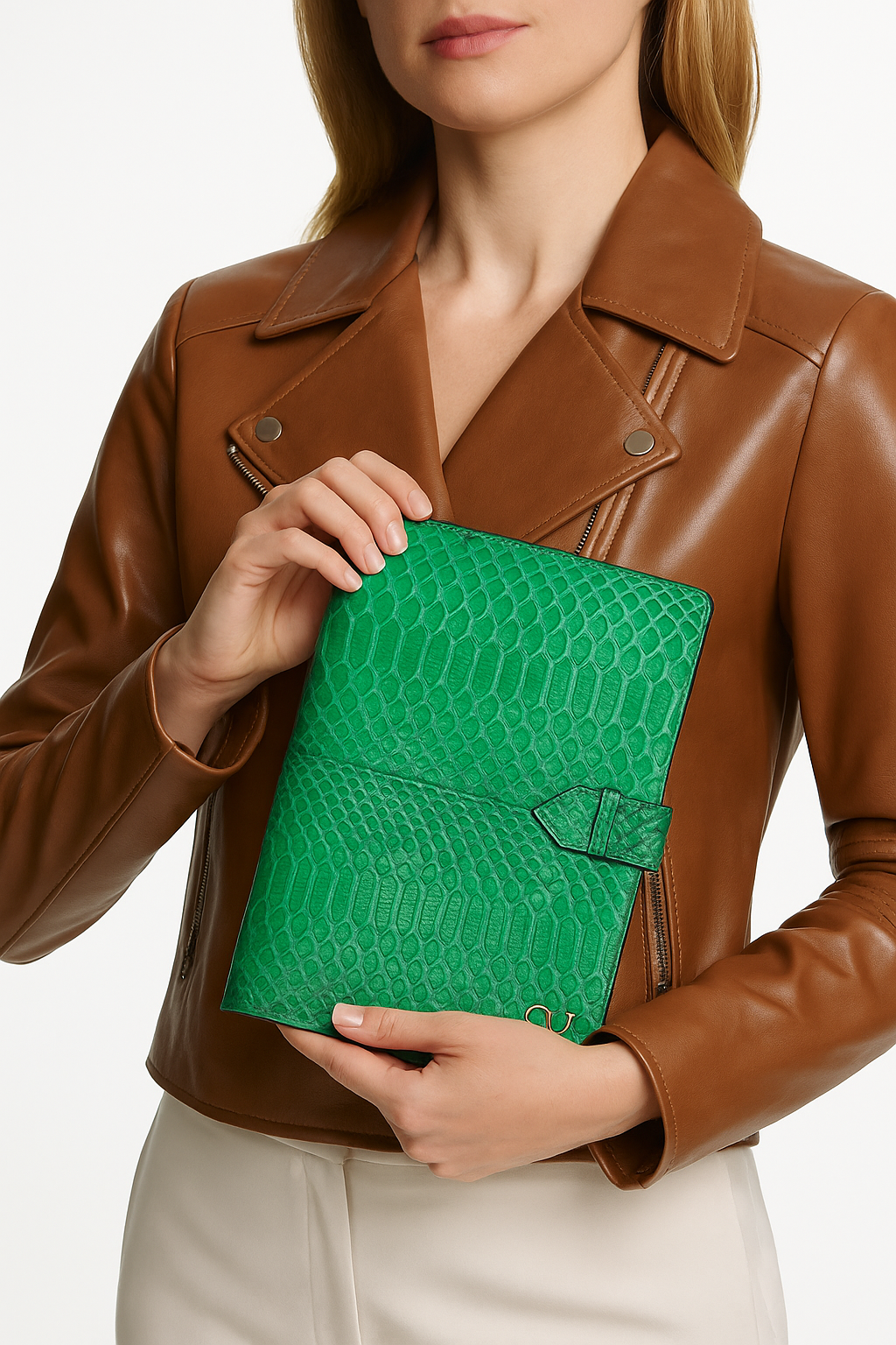 Yeşil Hakiki Yılan Derisi Tablet Kılıfı