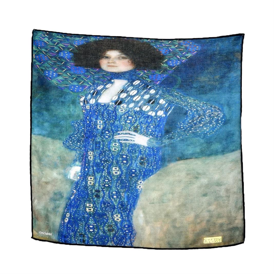 Gustav Klimt Emile Floge Desenli Renkli Çok Fonksiyonlu Renkli Kare 45x45 Bandana