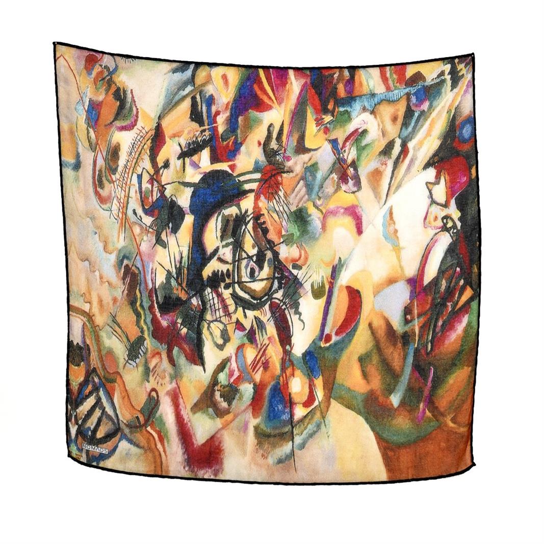 Kandinsky Composition VII Desenli Renkli Çok Fonksiyonlu Renkli Kare 45x45 Bandana