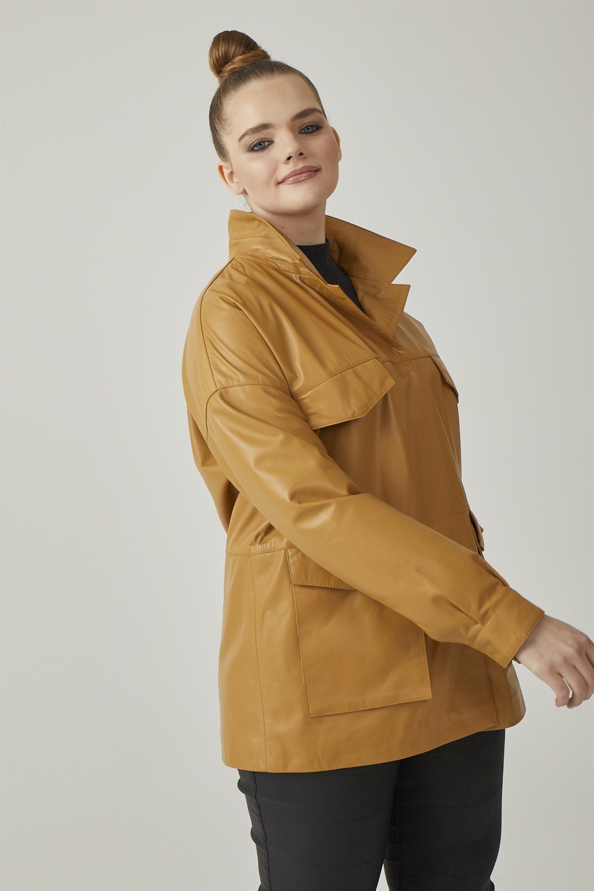 Camel Bellamy Kadın Deri Ceket | Gerçek Deri Gerçek Moda | Deriderim