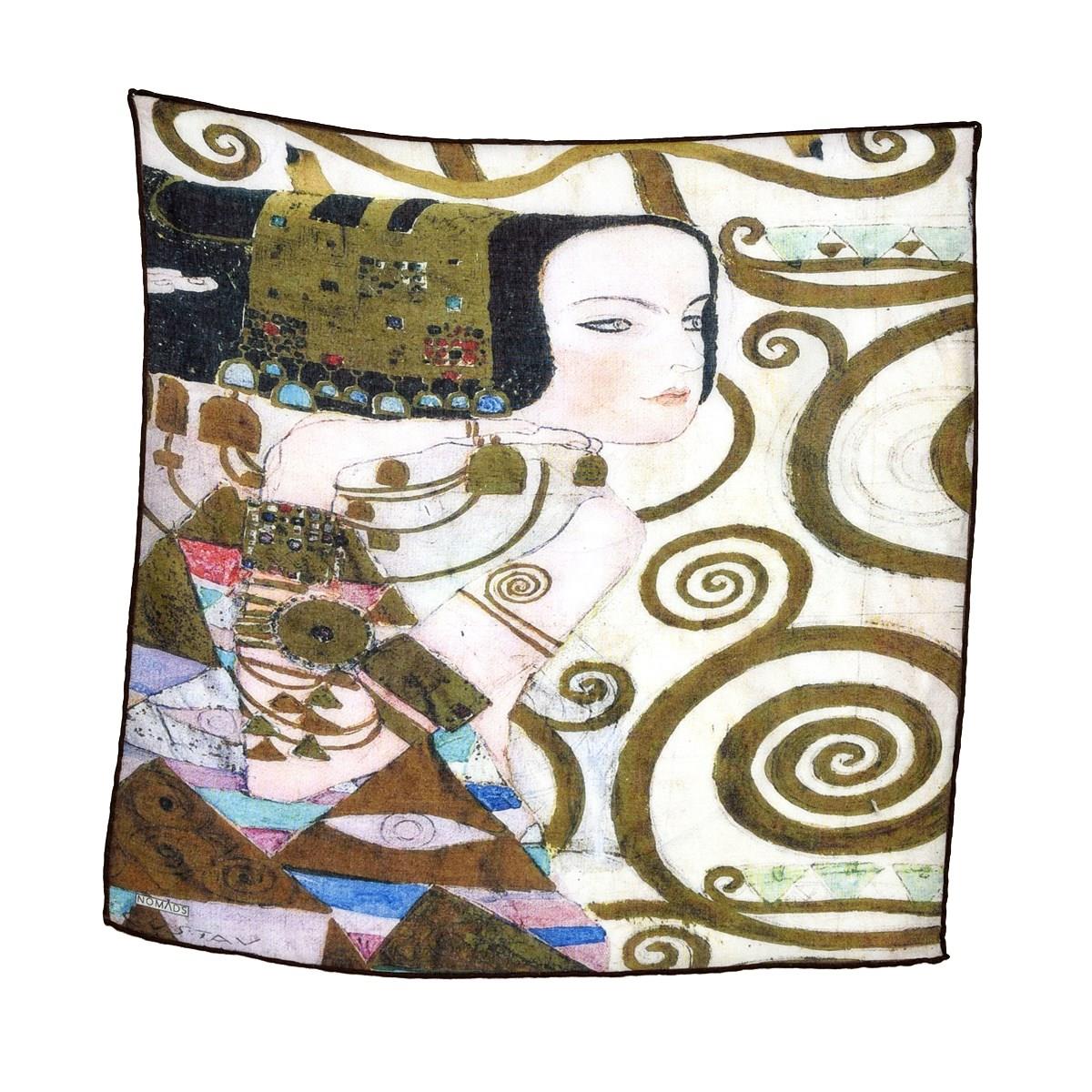 Gustav Klimt Expactation Desenli Renkli Çok Fonksiyonlu Renkli Kare 45x45 Bandana
