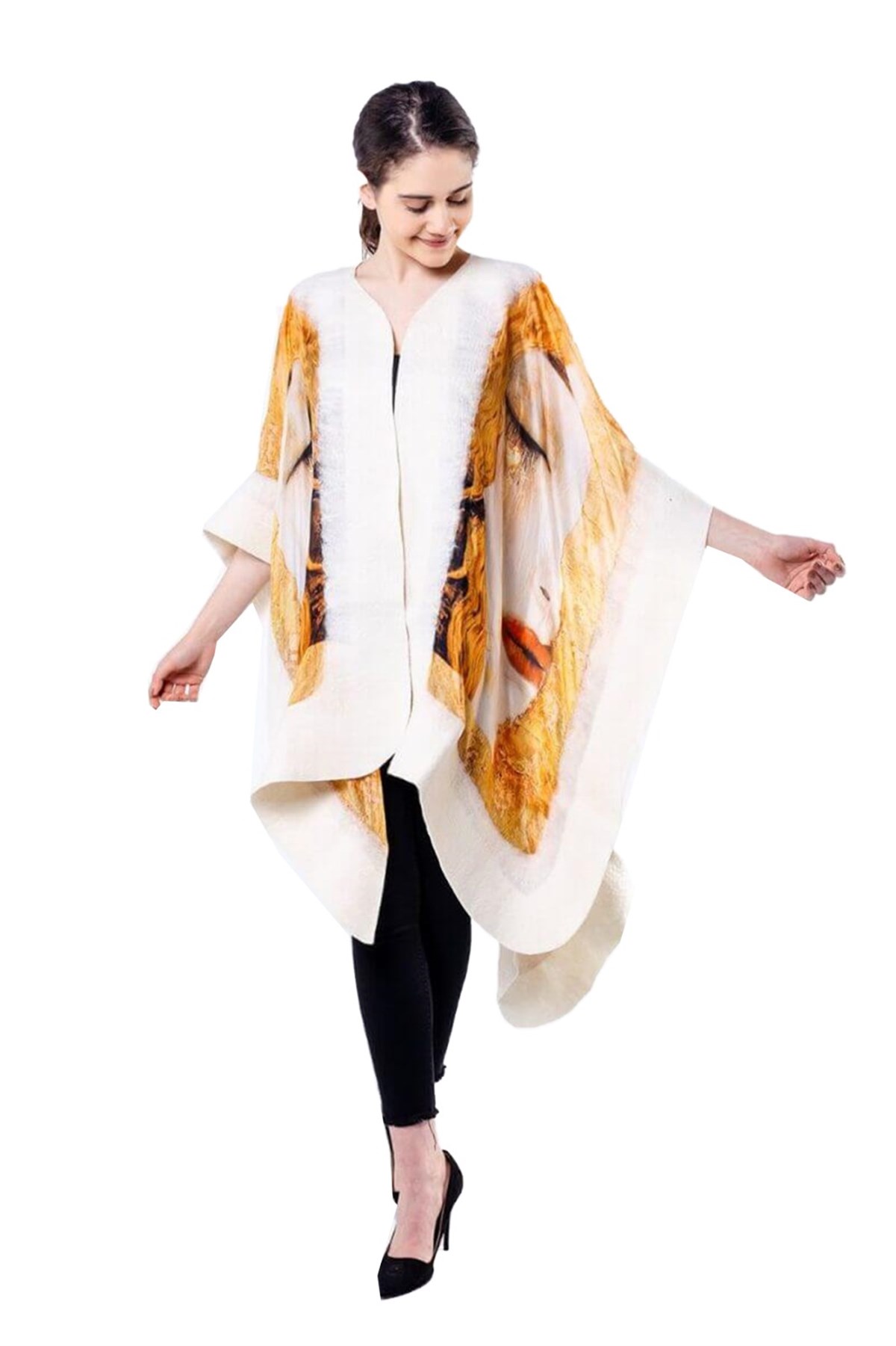 Gustav Klimt Freya's Tears Beyaz Keçe Panço