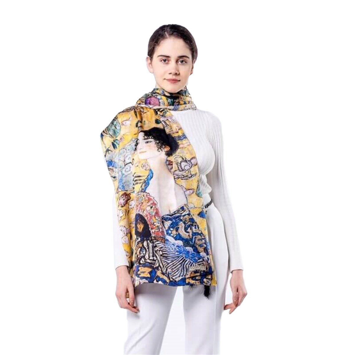 Gustav Klimt Lady with Fan İpek Fular