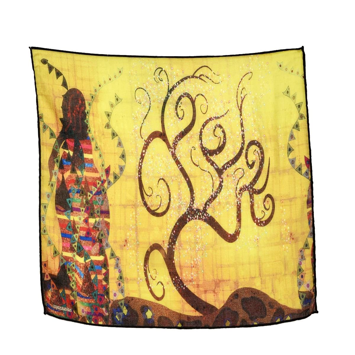 Gustav Klimt Life Desenli Renkli Çok Fonksiyonlu Renkli Kare 45x45 Bandana
