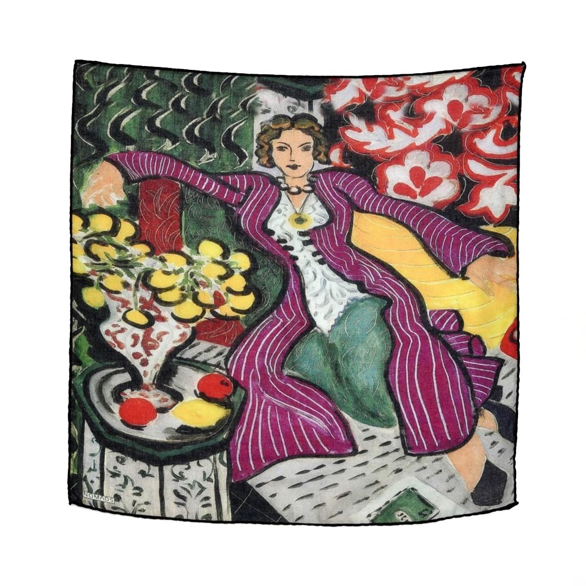 Henri Matisse Purple And Dress Desenli Renkli Çok Fonksiyonlu Renkli Kare 45x45 Bandana