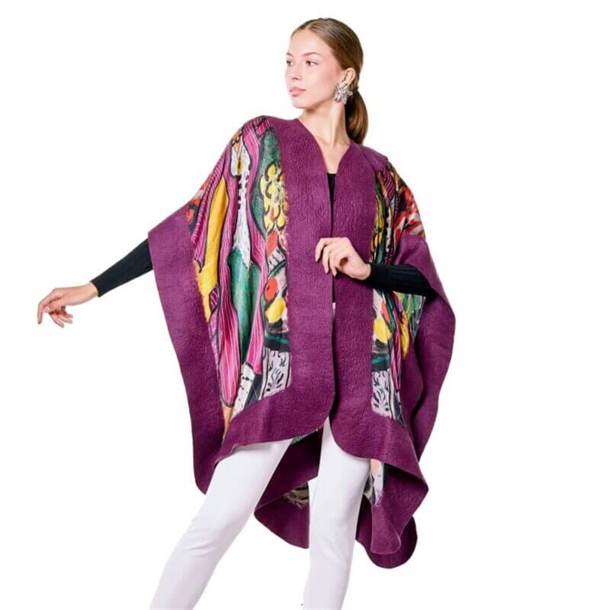 Henri Matisse Purple and Dress İpek Keçe Panço