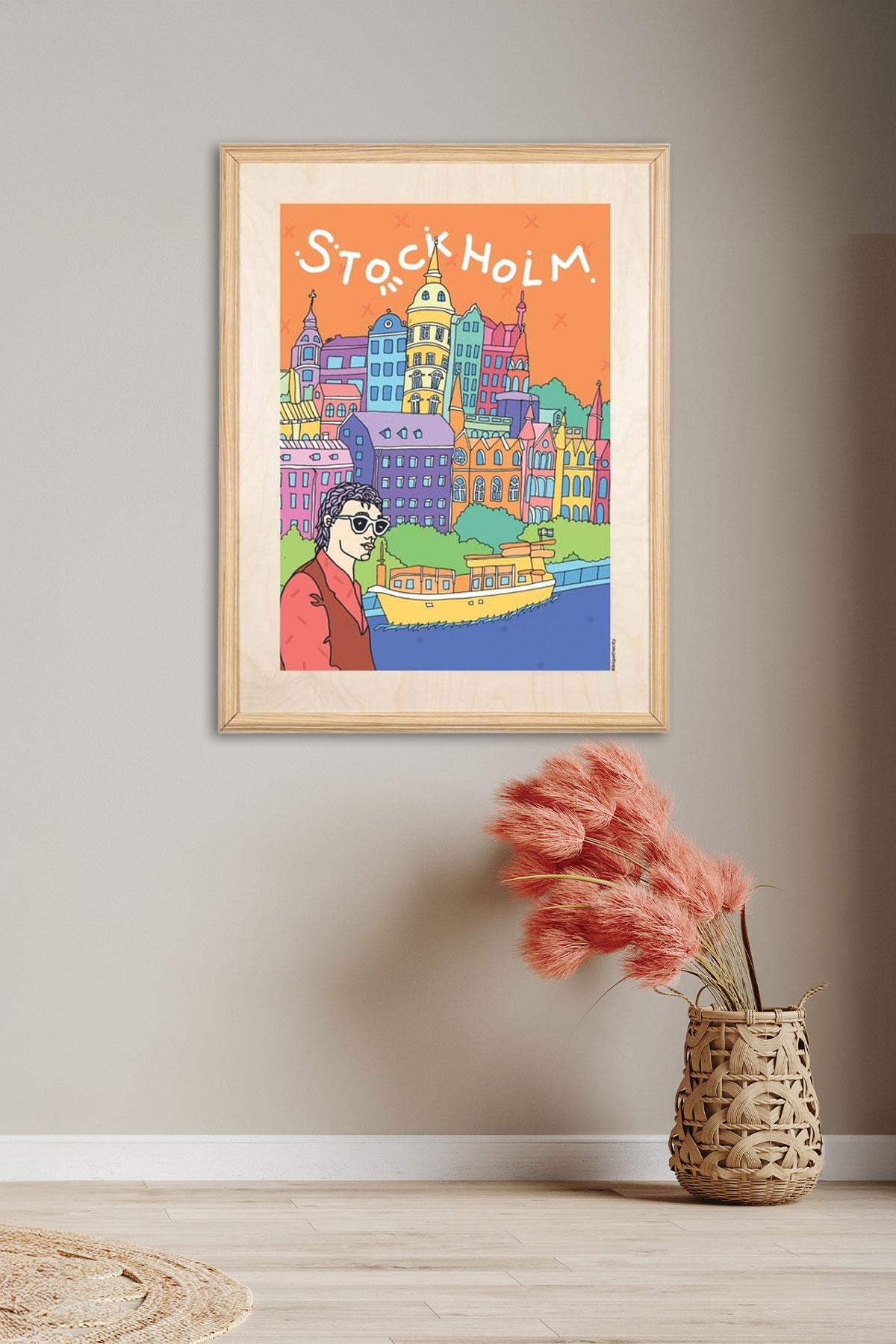 İkigai Stockholm Ahşap Tablo