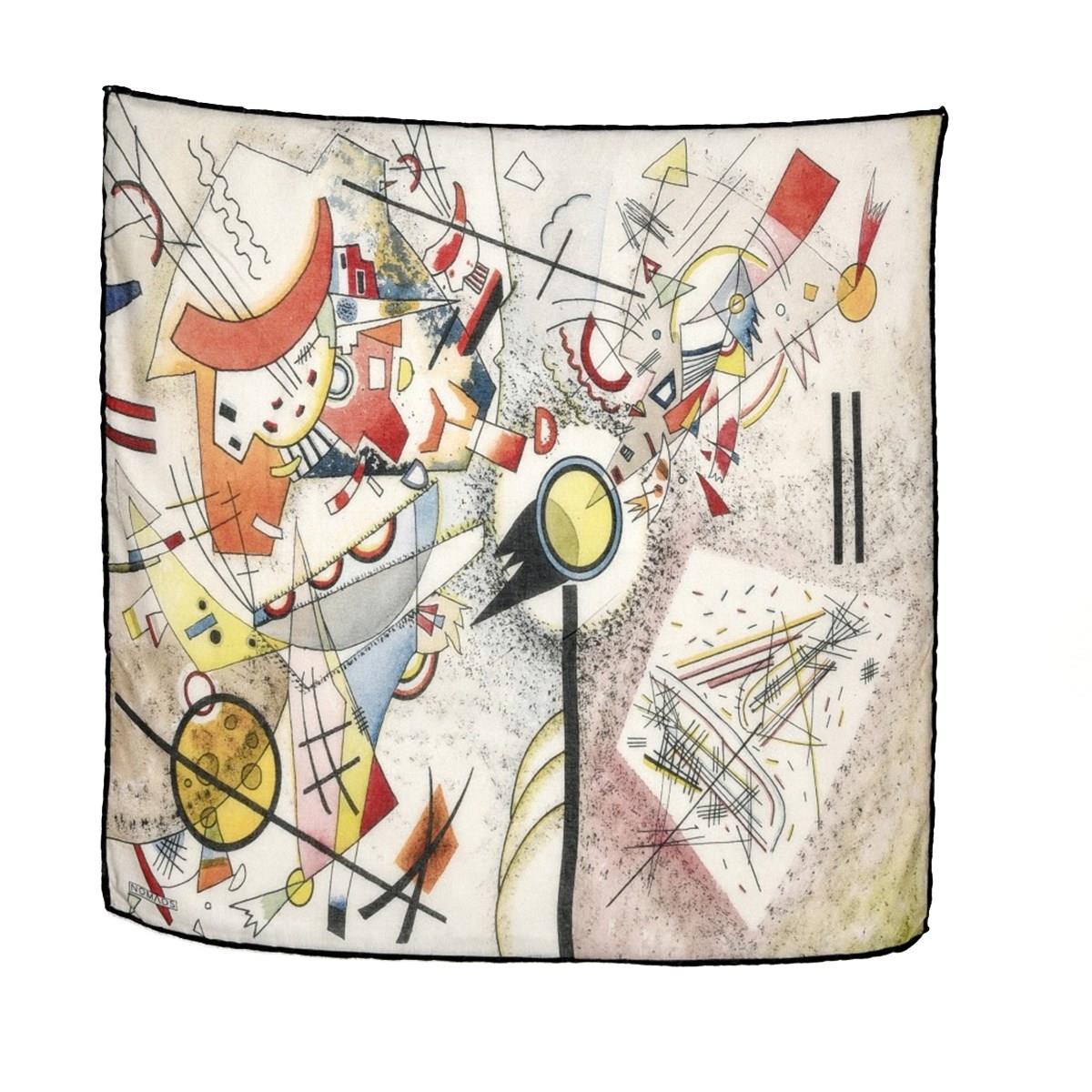 Kandinsky Busting Aquarelle Desenli Renkli Çok Fonksiyonlu Renkli Kare 45x45 Bandana