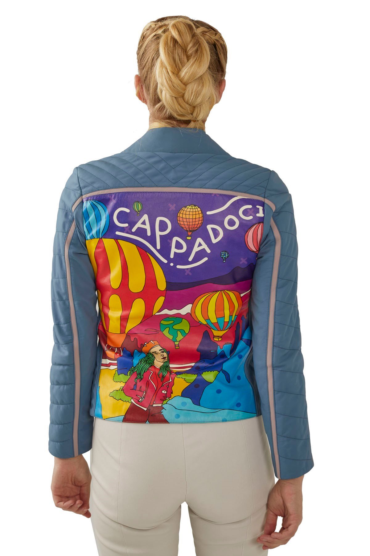 Cappadocia Printed Women's Leather Jacket