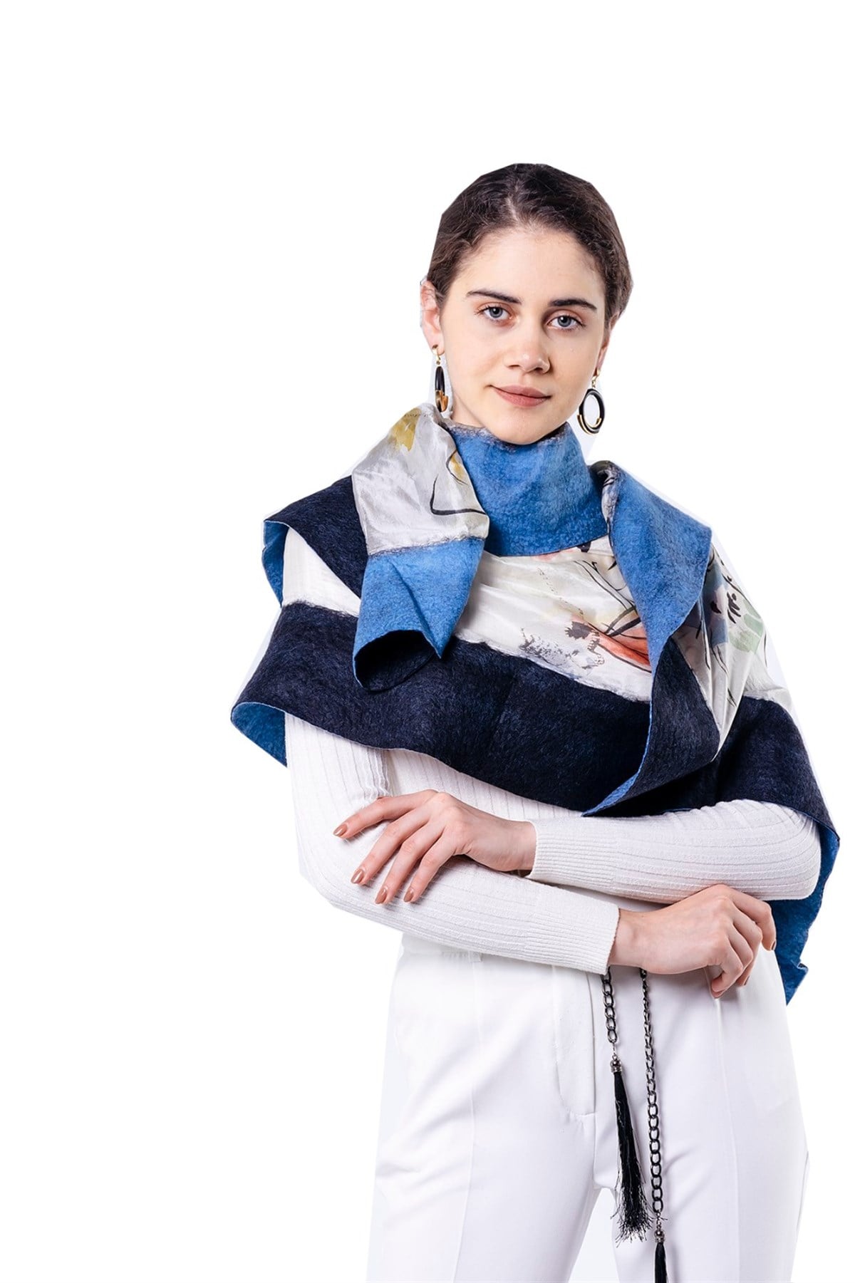 Kindinsky The Bird Kadın İpek Keçe Şal