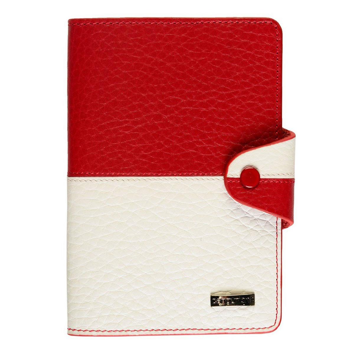 Red White Leather Passport Holder