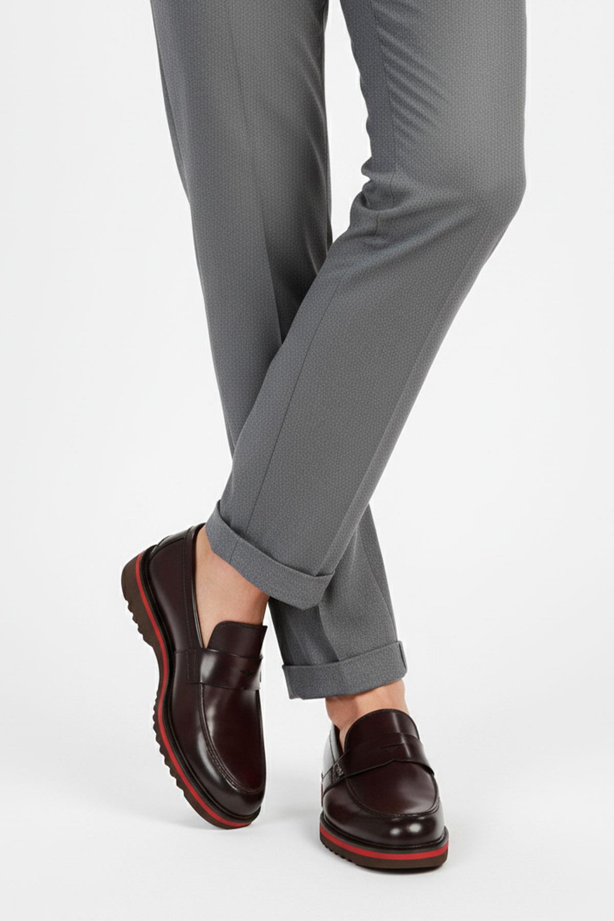 Kırmızı Taban Detaylı Bordo Rugan Erkek Ayakkabı