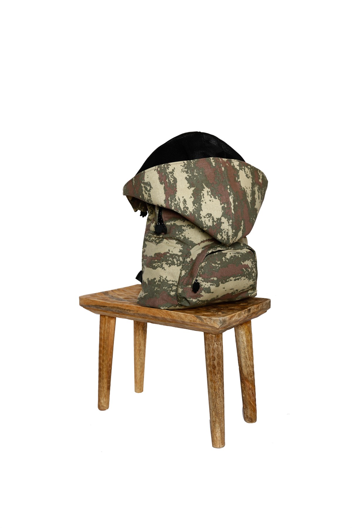 MILITARY CAMO KAPŞONLU SIRT ÇANTASI