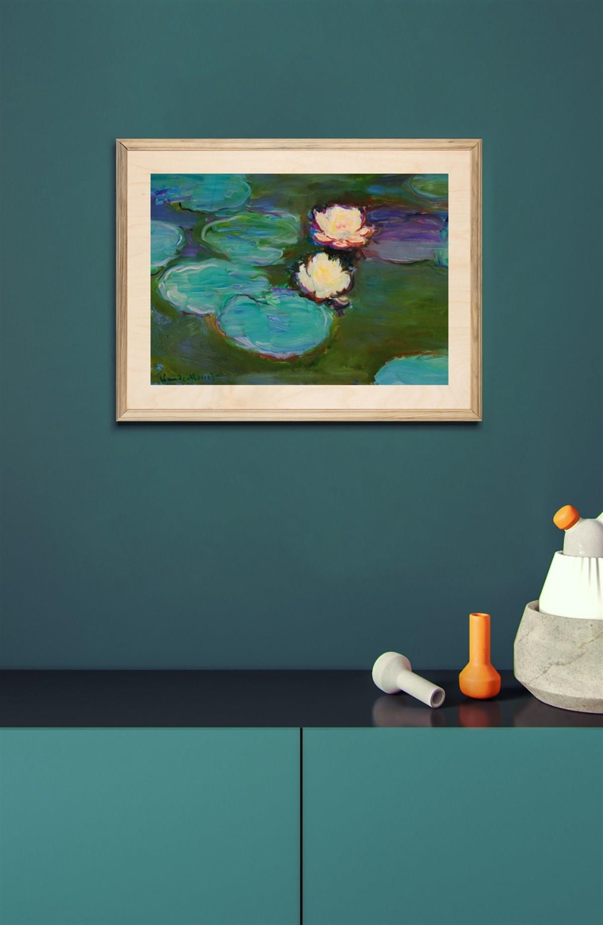 Monet Water Lilies Wooden Table
