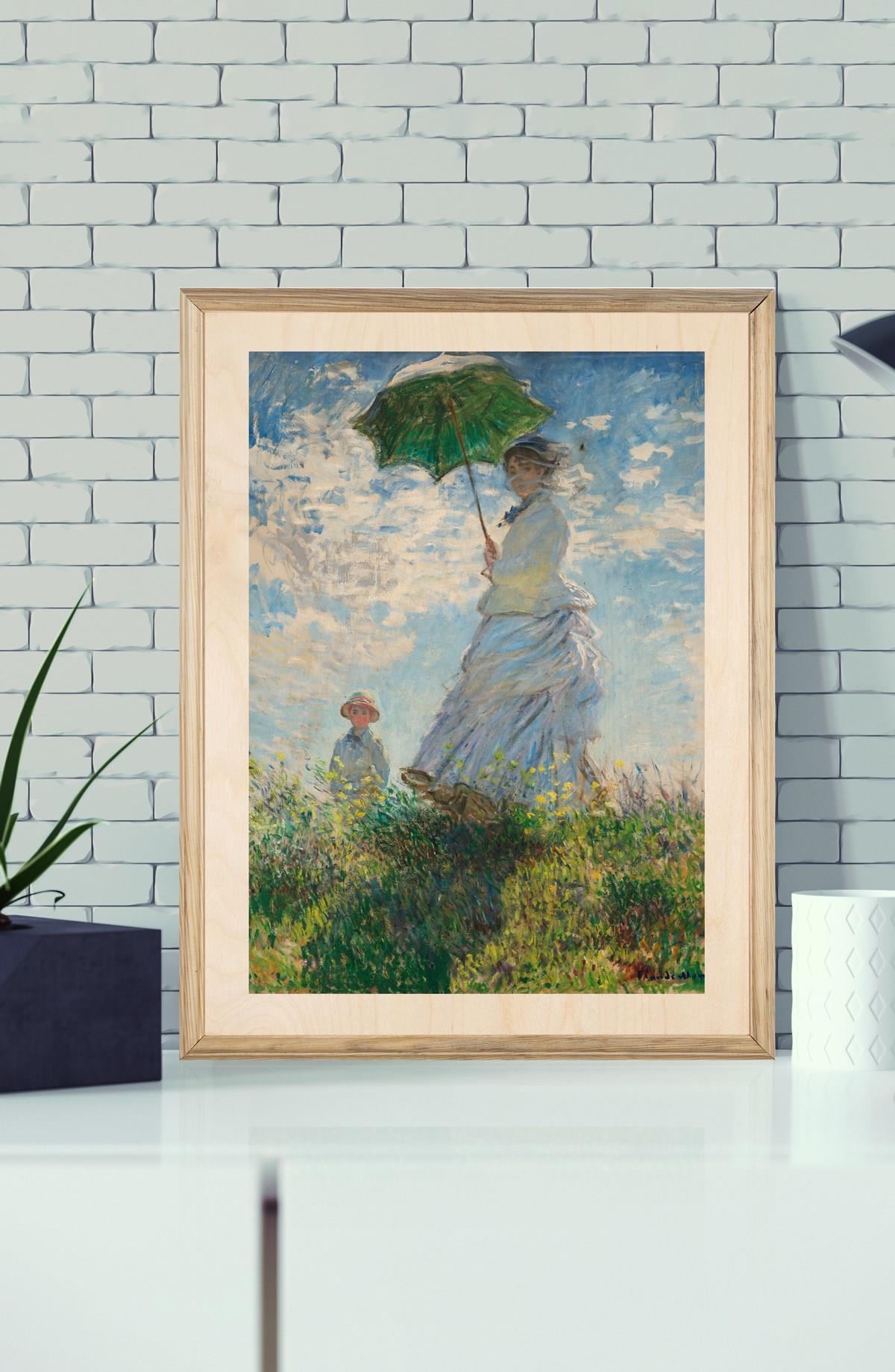 MONET WALKING WITH PARASOL Wooden Table