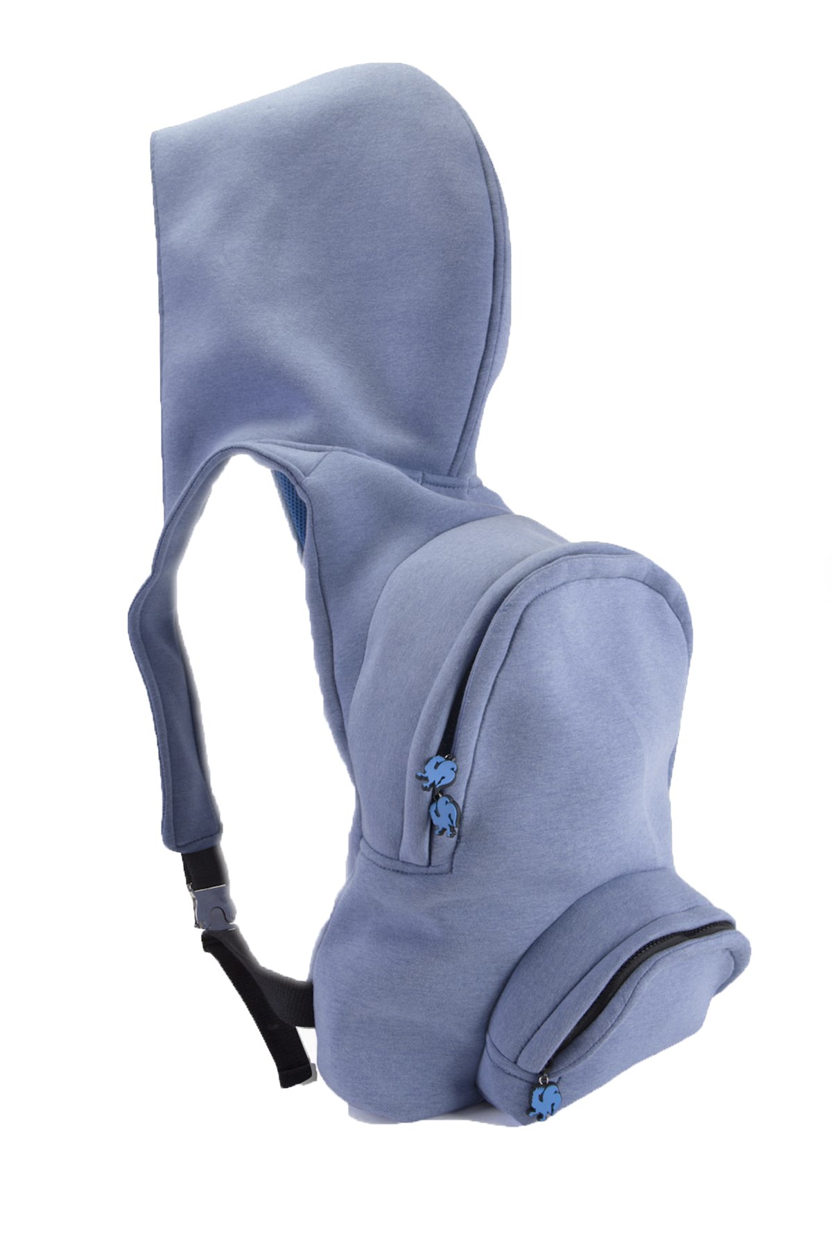 Morikukko Basic Mavi Kapüşonlu Küçük Sırt Çantası