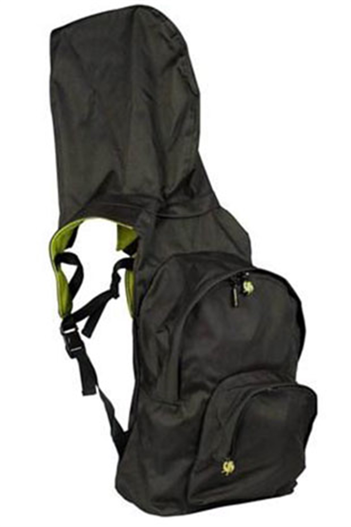 Morikukko Kool Siyah Neon Sarı Kapüşonlu Küçük Sırt Çantısı