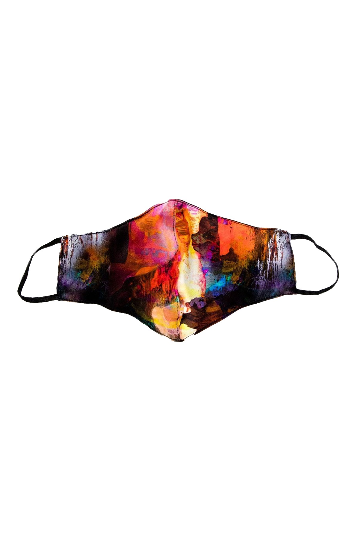 Saf İpek Sarı Maske Abstract Desen 1