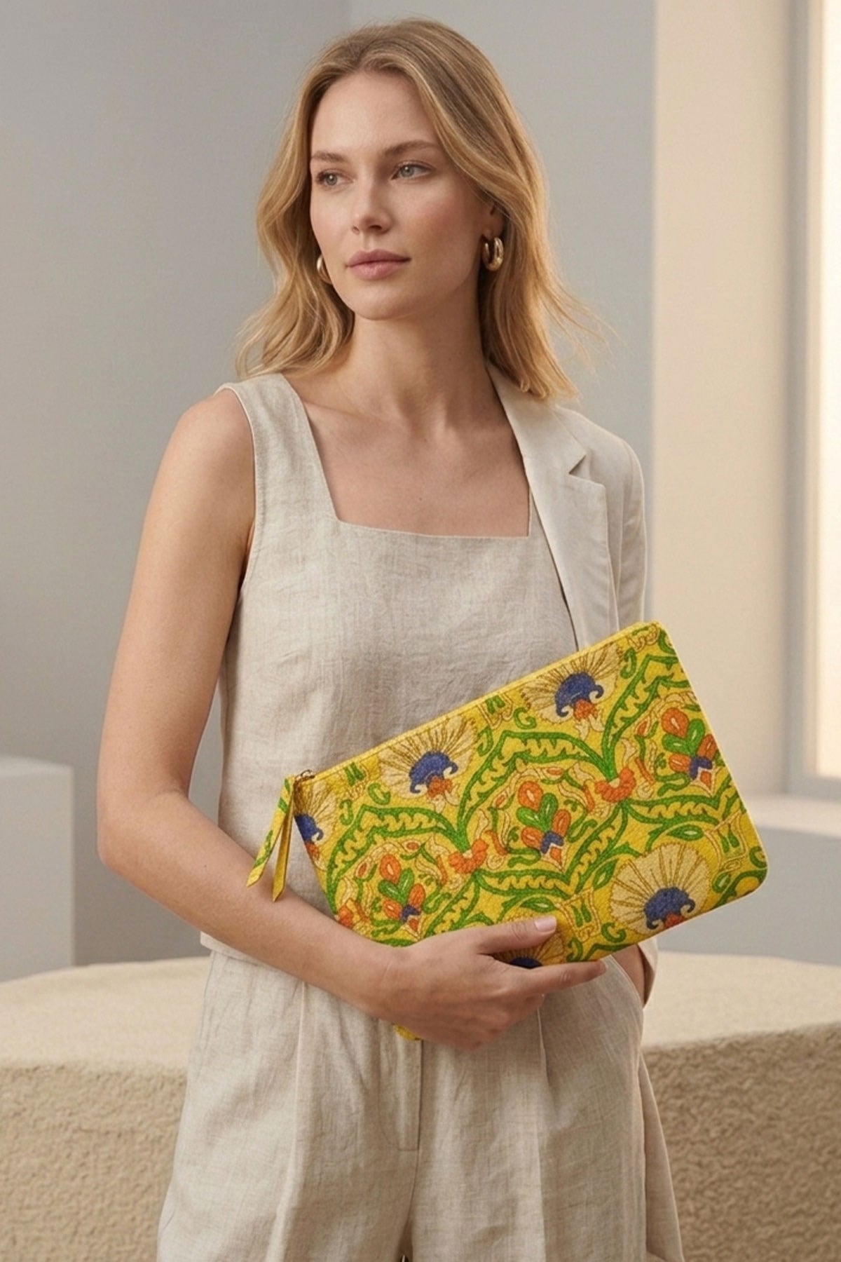 Yellow Small Felt Handbag