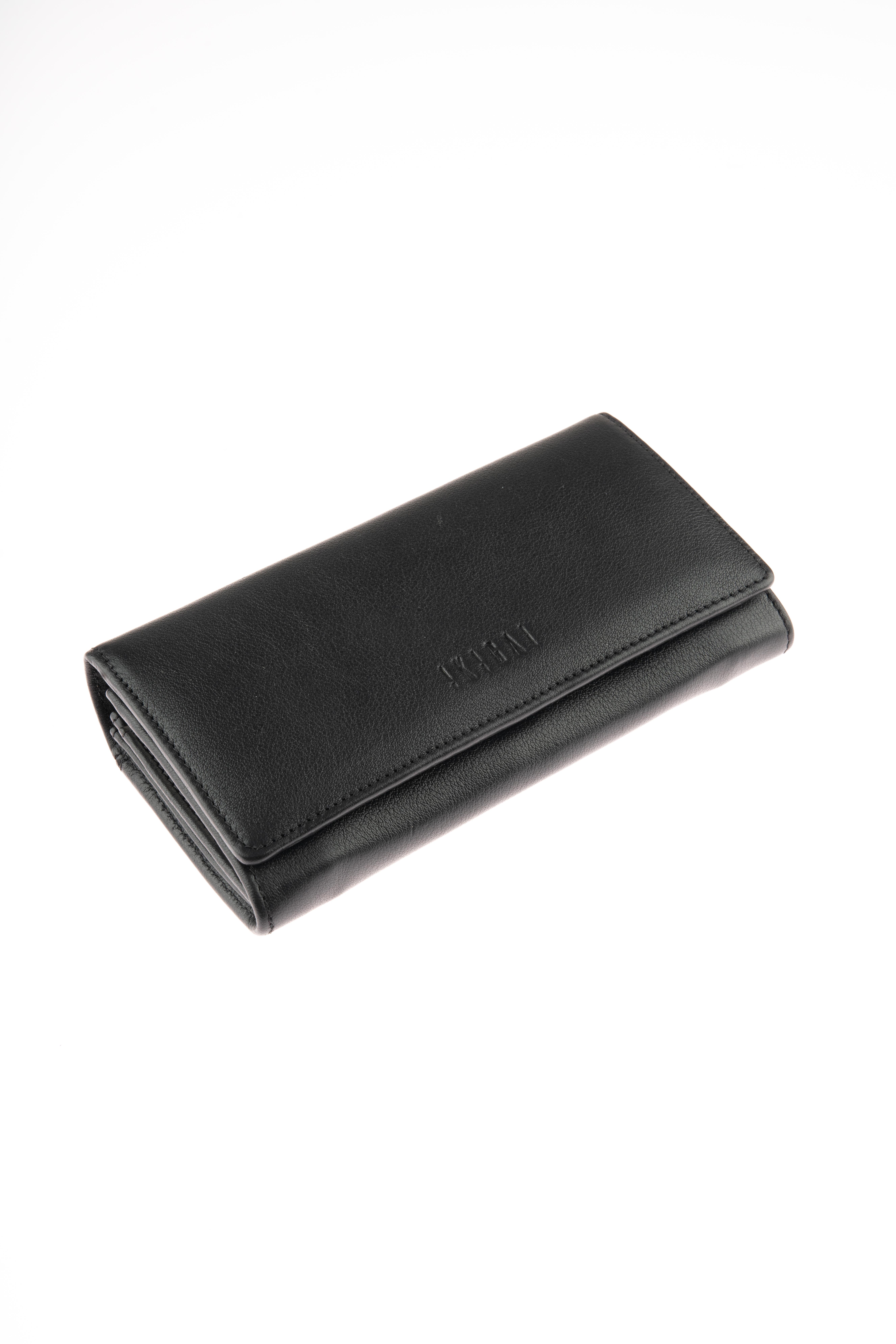Black Snap Detailed WomenS Leather Wallet