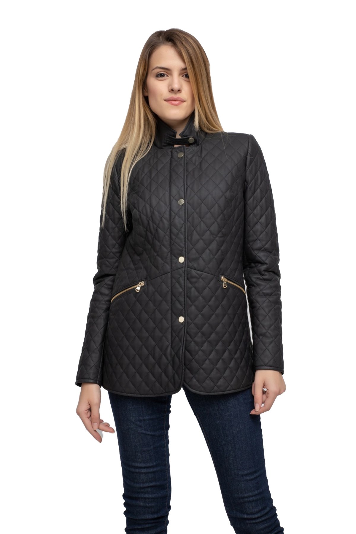 Siyah Hazel Kadın Deri Mont