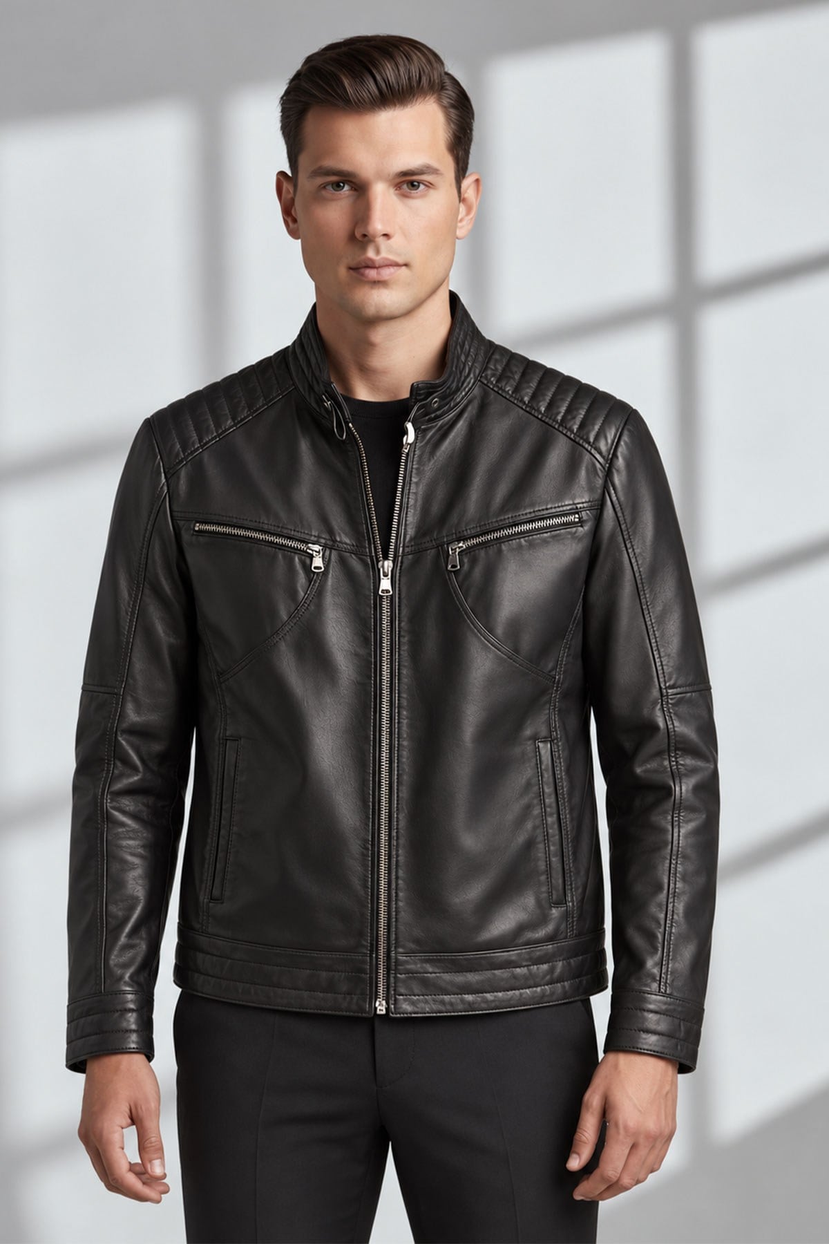 Black Hector Men's Leather Jacket