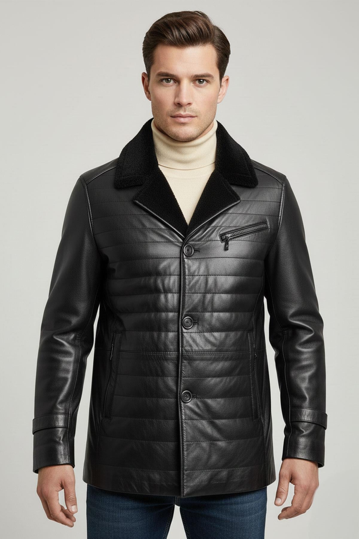 Black Jasper Men's Fur Coat