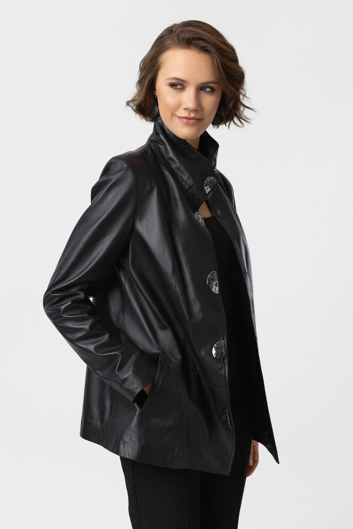Black Rowena Womens Leather Jacket