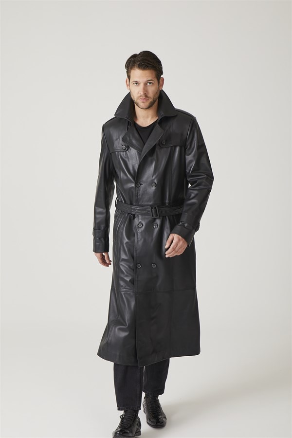 Matrix Black Men's Leather Coat