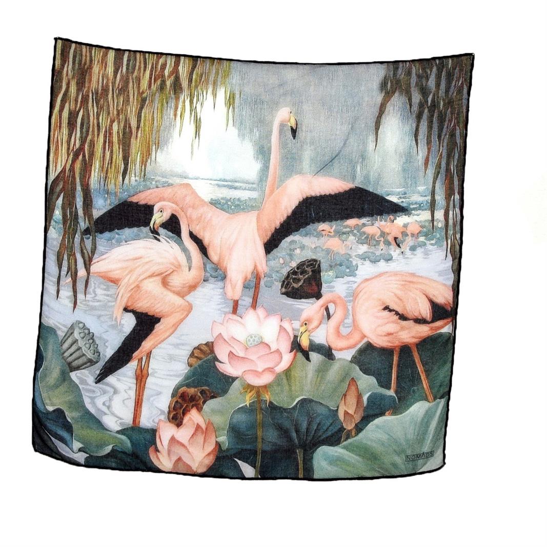 Flamingo Desenli Renkli Çok Fonksiyonlu Renkli Kare 45x45 Bandana