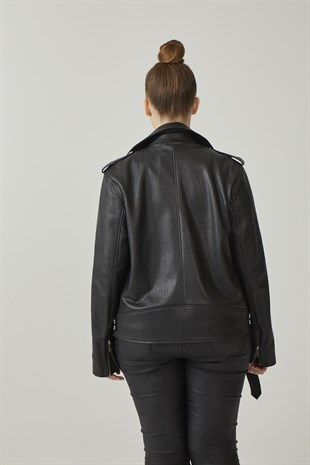 Siyah Raphael Kadın Deri Ceket