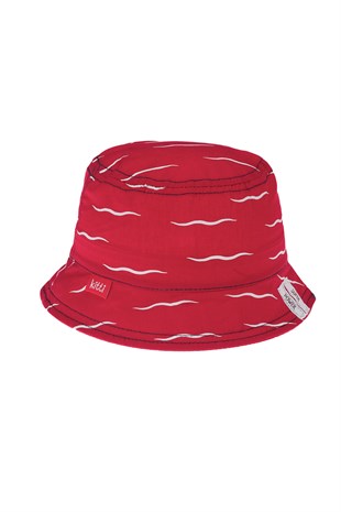 Kırmızı Renkli Erkek Bebek Şapka. (en 17 cm )