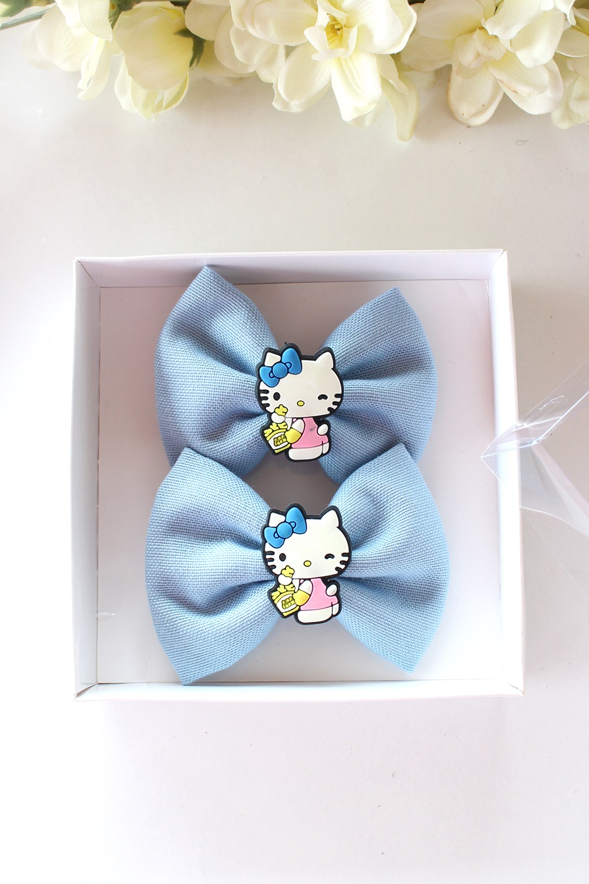 2'li Açık Mavi Hello Kitty Figürlü Toka