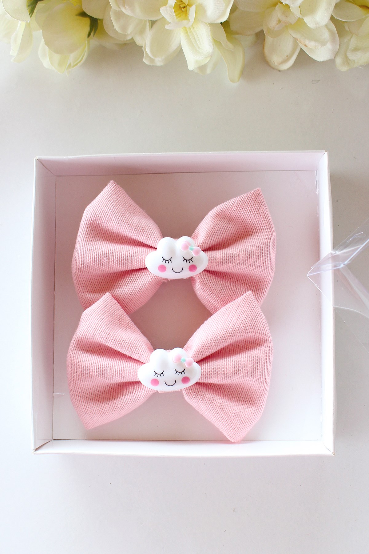 2'li Pembe Bulut Figürlü Toka