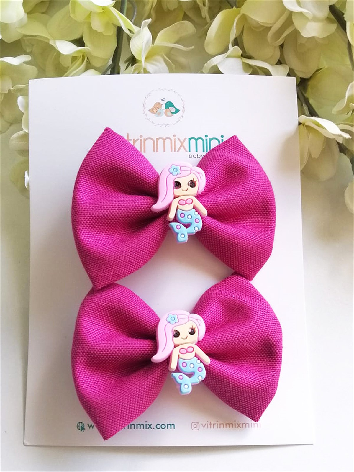 2'li PEMBE DENİZ KIZI FİGÜRLÜ TOKA