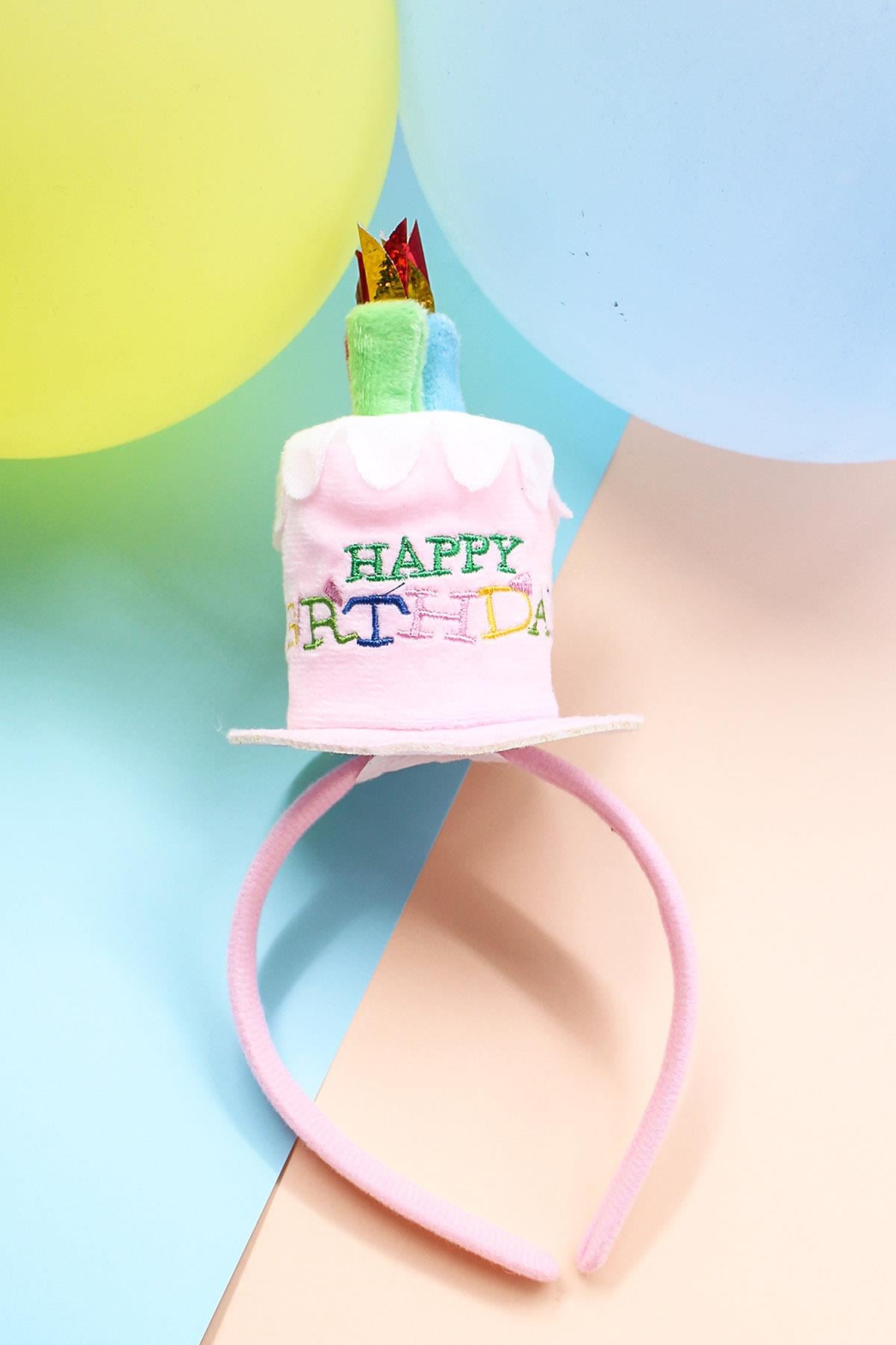 HAPPY BİRTDAY NAKIŞLI PELUŞ DOĞUM GÜNÜ TACI