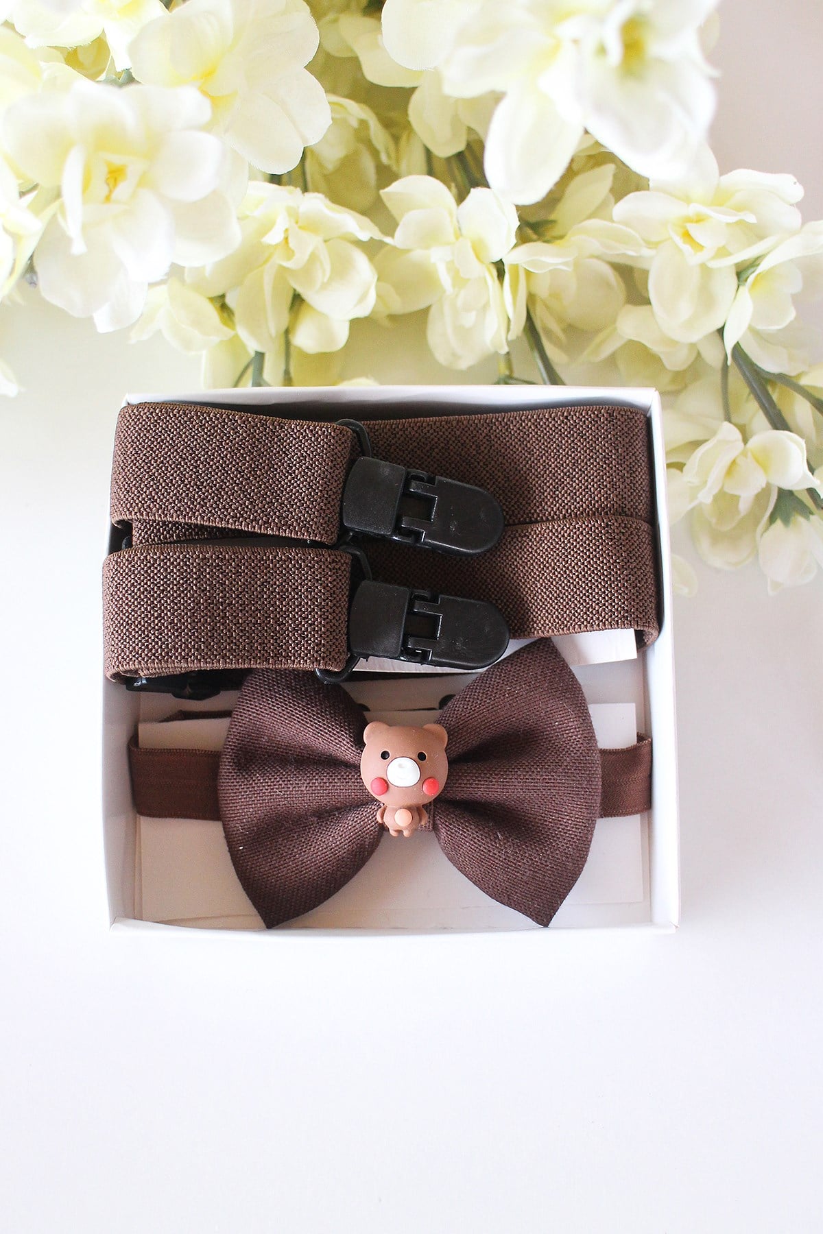 KAHVERENGİ SEVİMLİ AYICIK FİGÜRLÜ PAPYON SET 