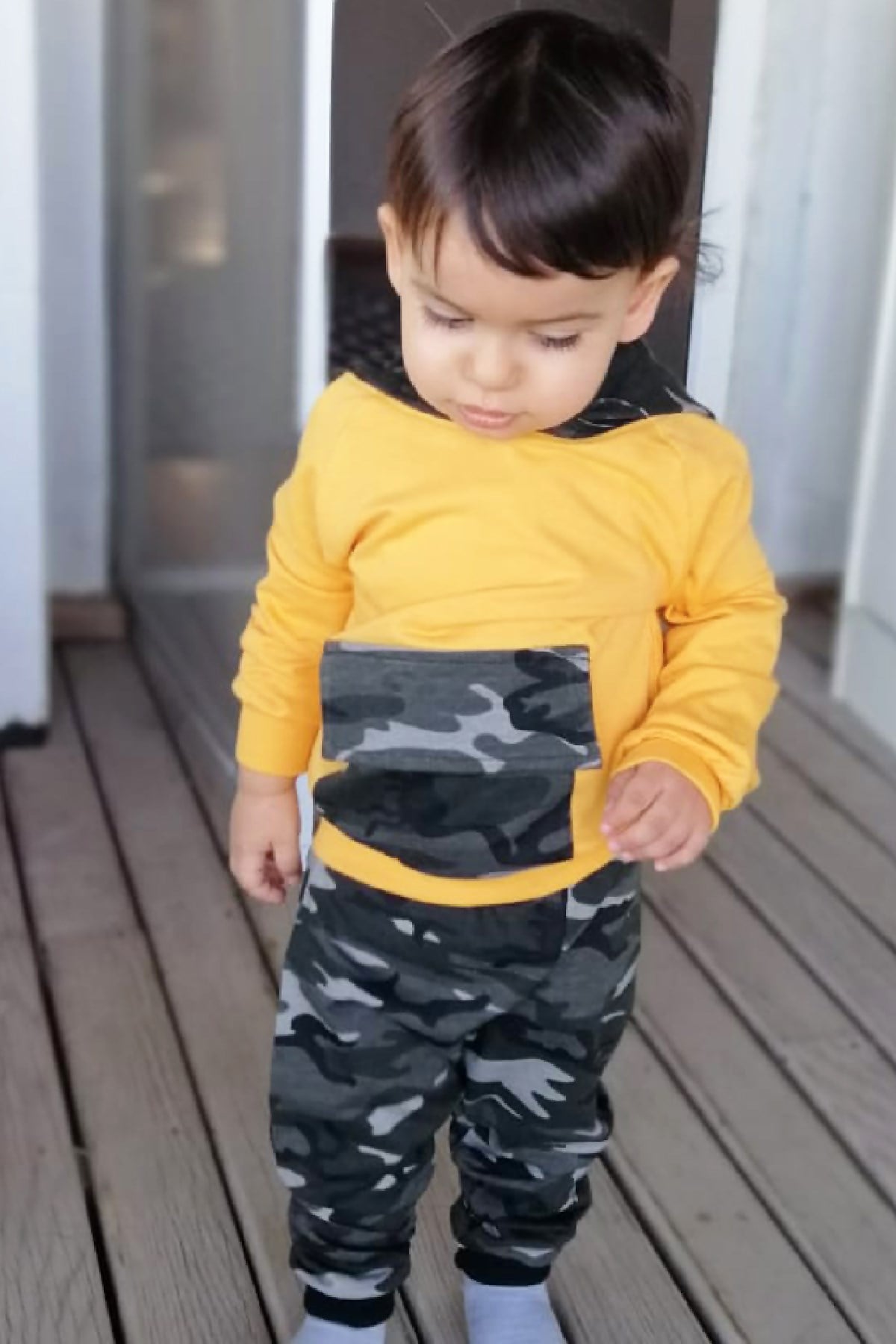 KAPÜŞONLU KAMUFLAJ - SARI