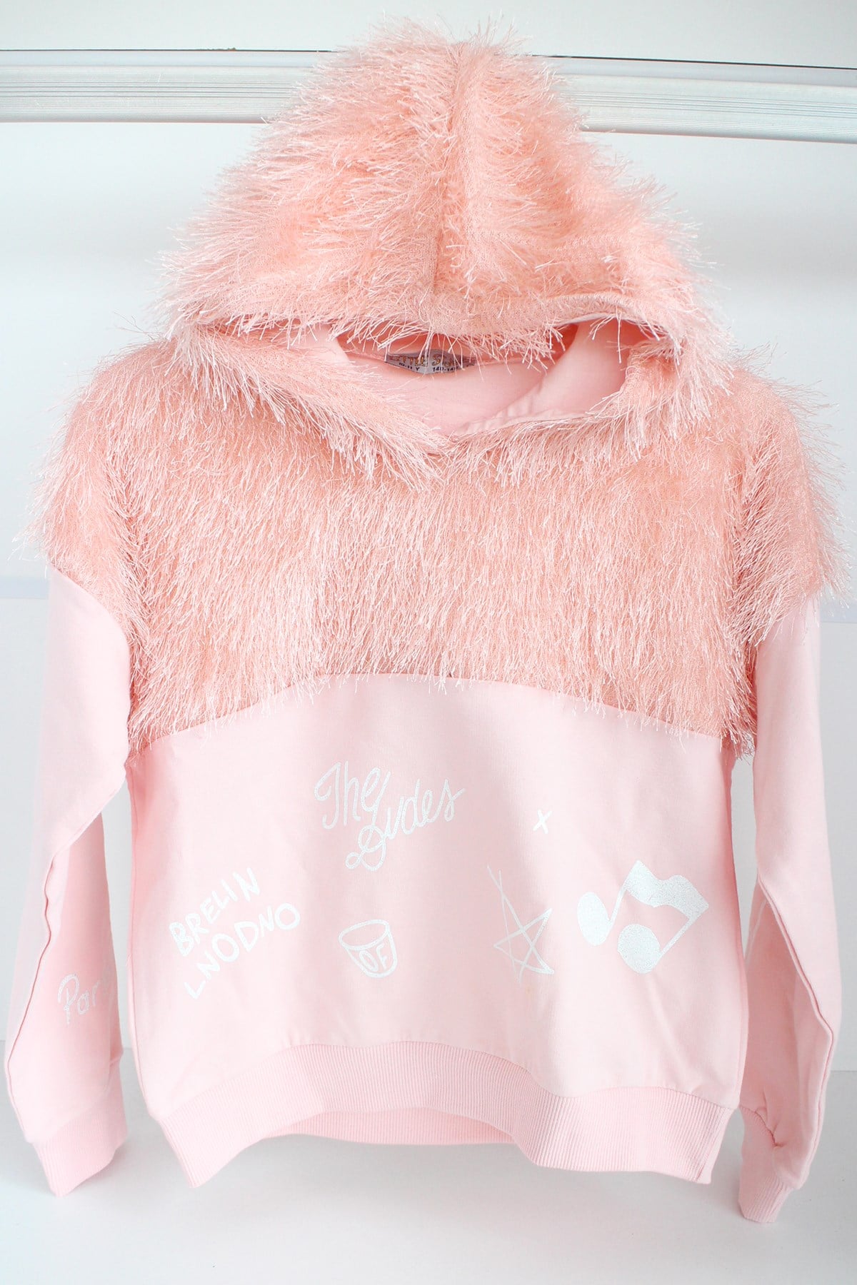 KAPÜŞONLU PEMBE SWEAT 