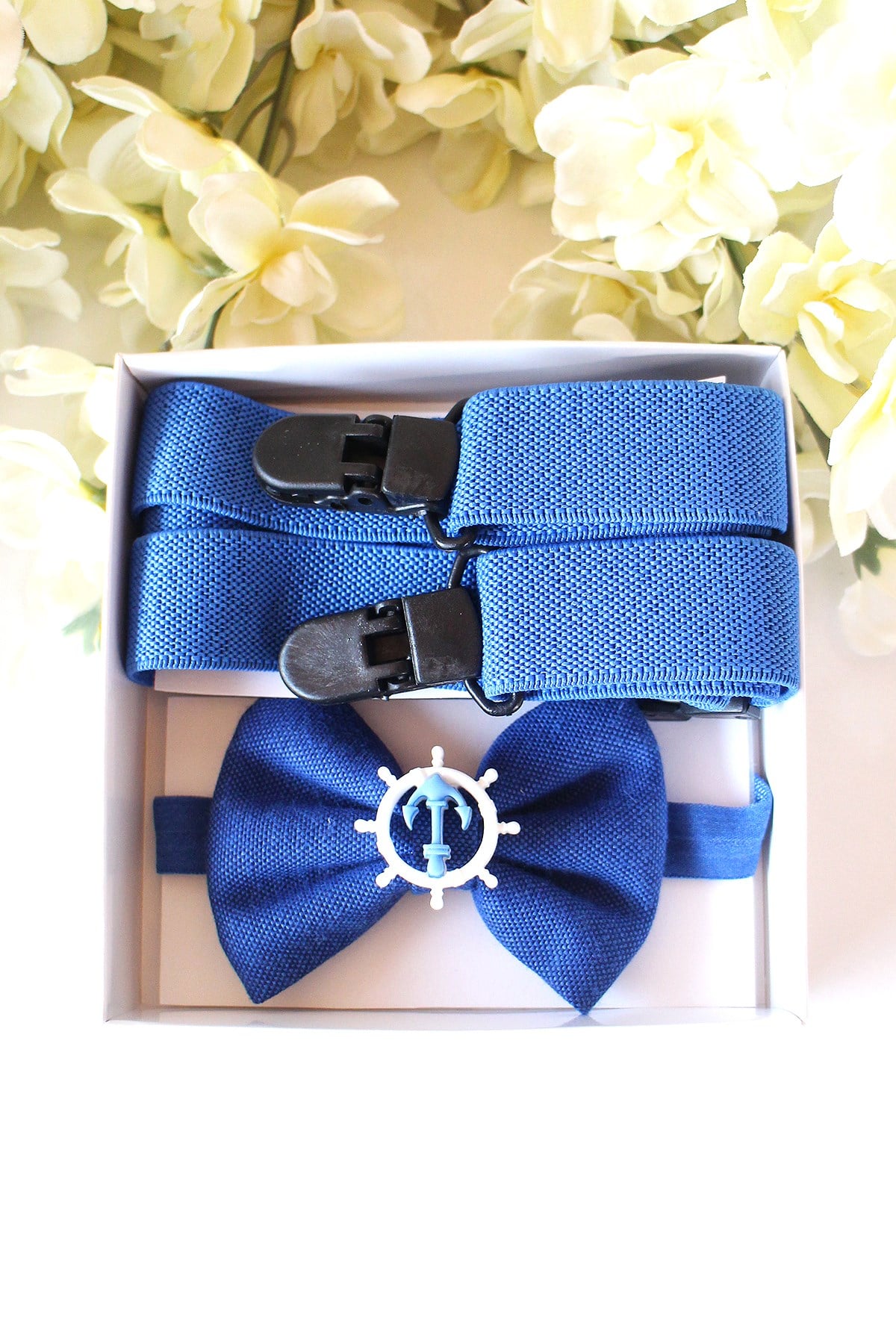 LACİVERT DÜMEN FİGÜRLÜ PAPYON SET 